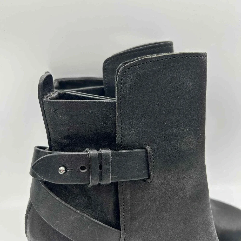 Rag & Bone Womens Size 38 Black Leather Heeled Booties Boots‎ Strappy Shoes